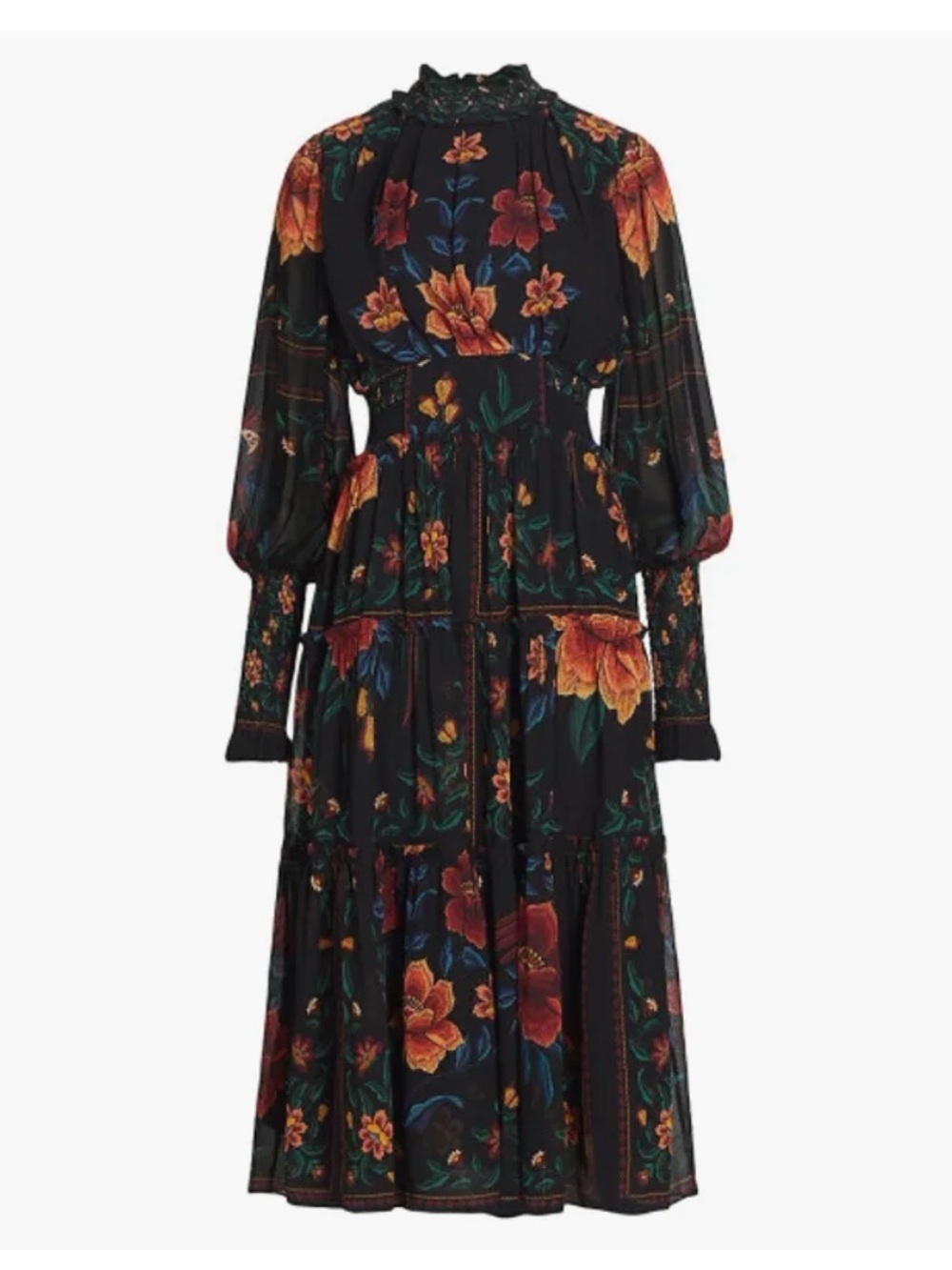 Farm Rio Women's Macaws Garden Floral Midi-Dress